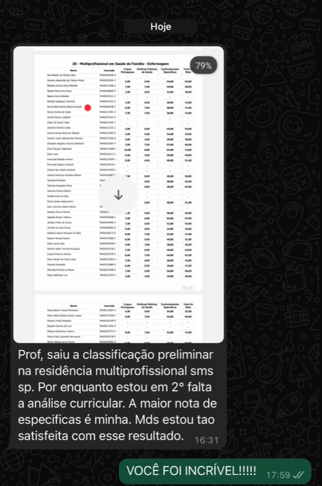 Depoimento de aluna do Cuidando da Carreira