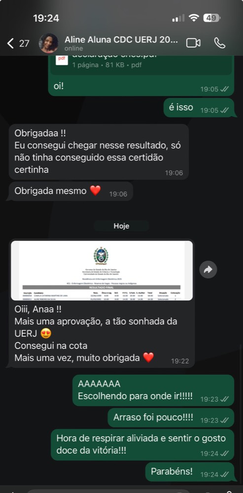 Depoimento de aluna do Cuidando da Carreira