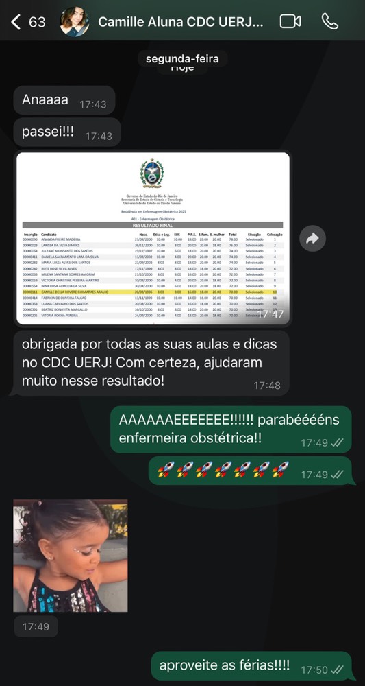 Depoimento de aluna do Cuidando da Carreira